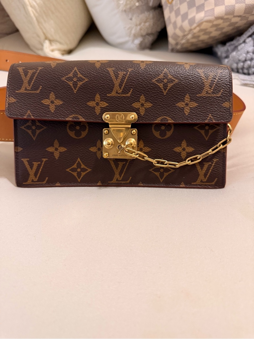 Louis Vuitton Brown Monogram Canvas Pallas Chain Crossbody